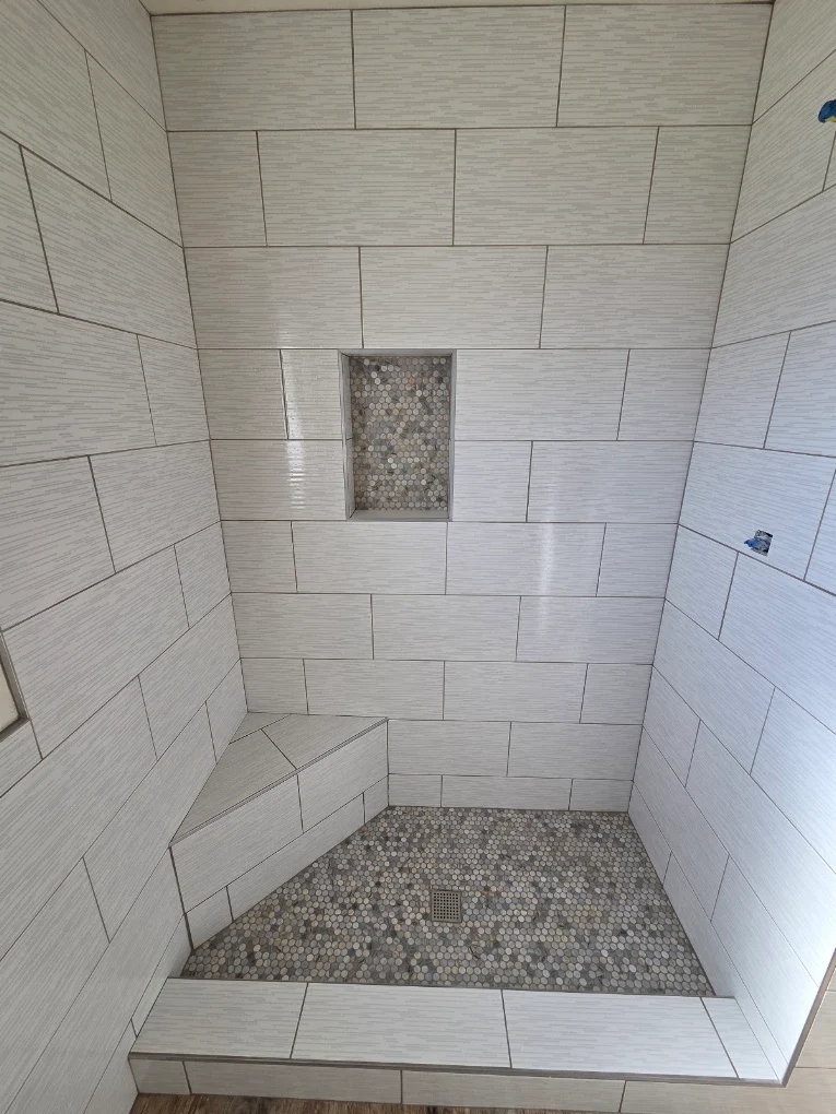 Shower recess tiling and custom niche work